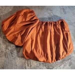 Ny&C New York & Company Linen Top Women Xs Burnt Orange Crop One Balloon Sleeve